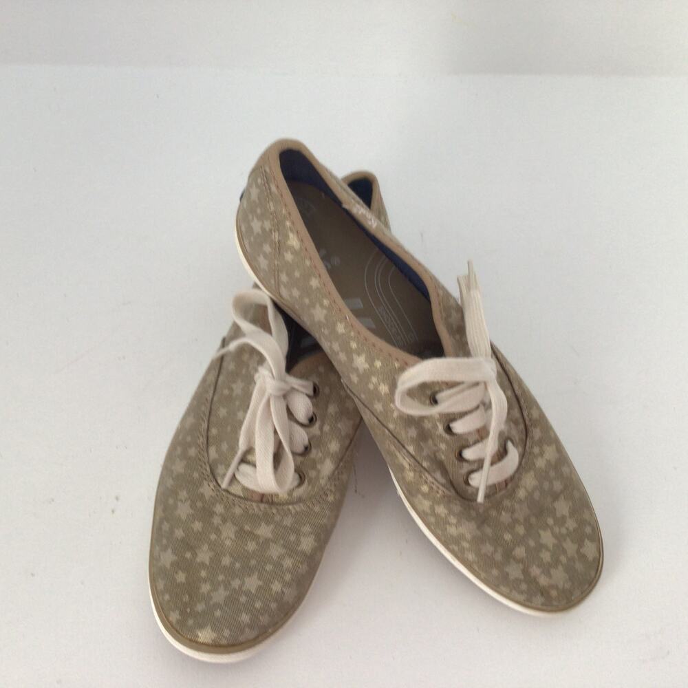 Keds Shimmering Gold with Stars Sneakers Sz 6